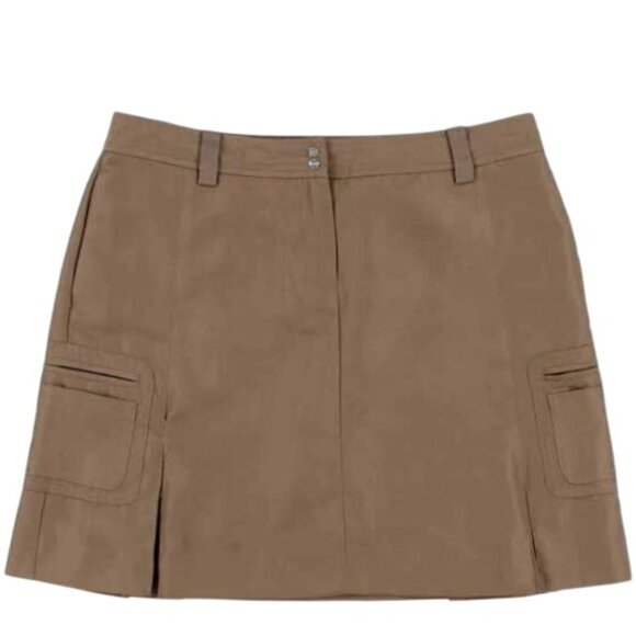 IZOD XFG Women's Athletic Golf Tennis Inner Shorts Cargo Skirt Dark Brown Sz 4 - Picture 1 of 14